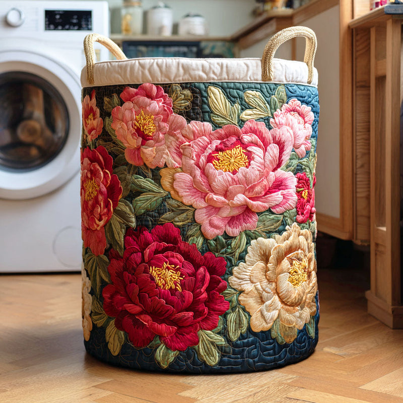 Padded laundry basket - Crimson petal glow
