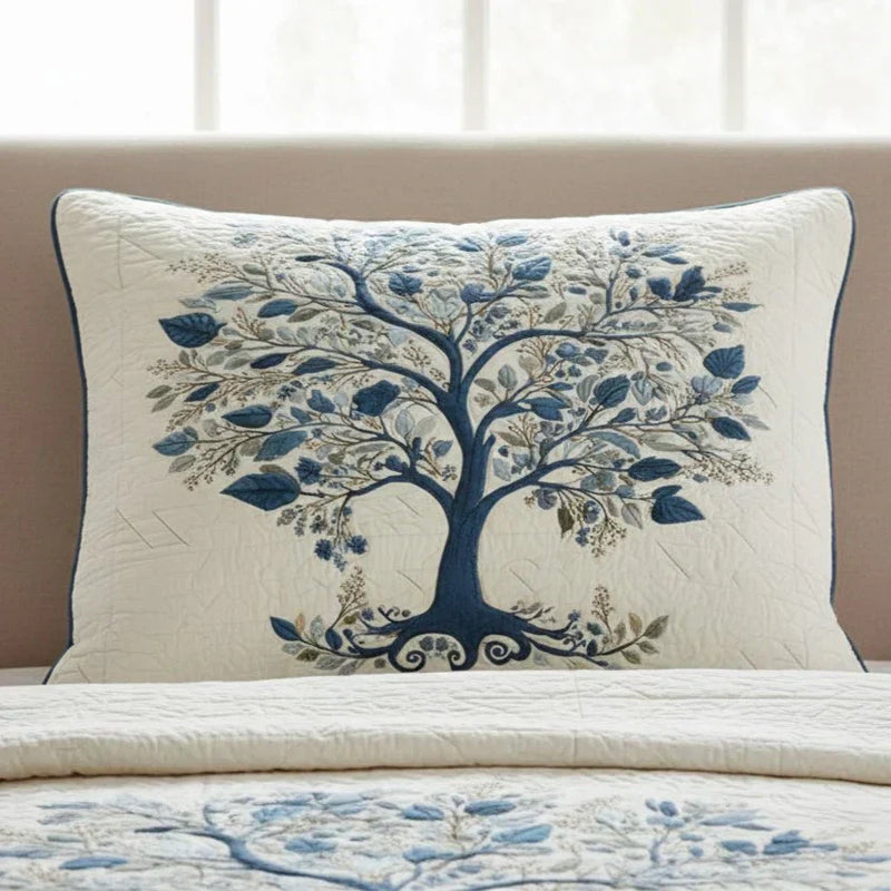 Pillowcase, quilted - Serene Blue