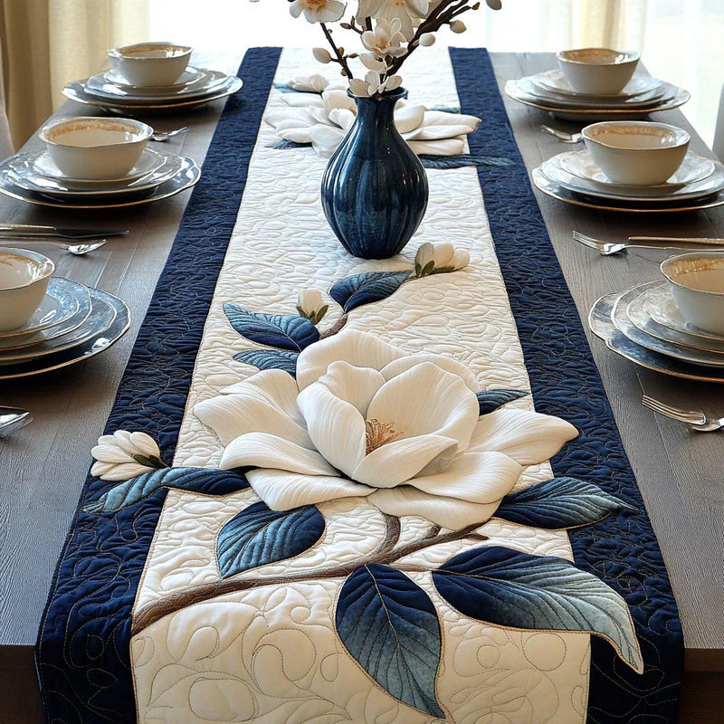 Quilted Table Runner - Serene Magnolia