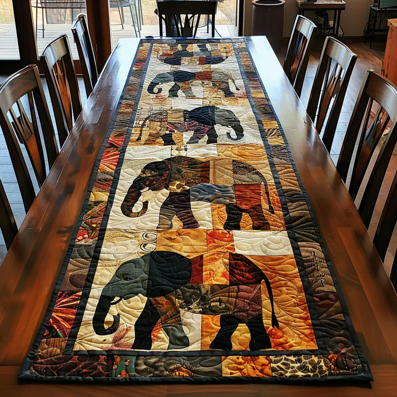 Padded table runner - Elephant march