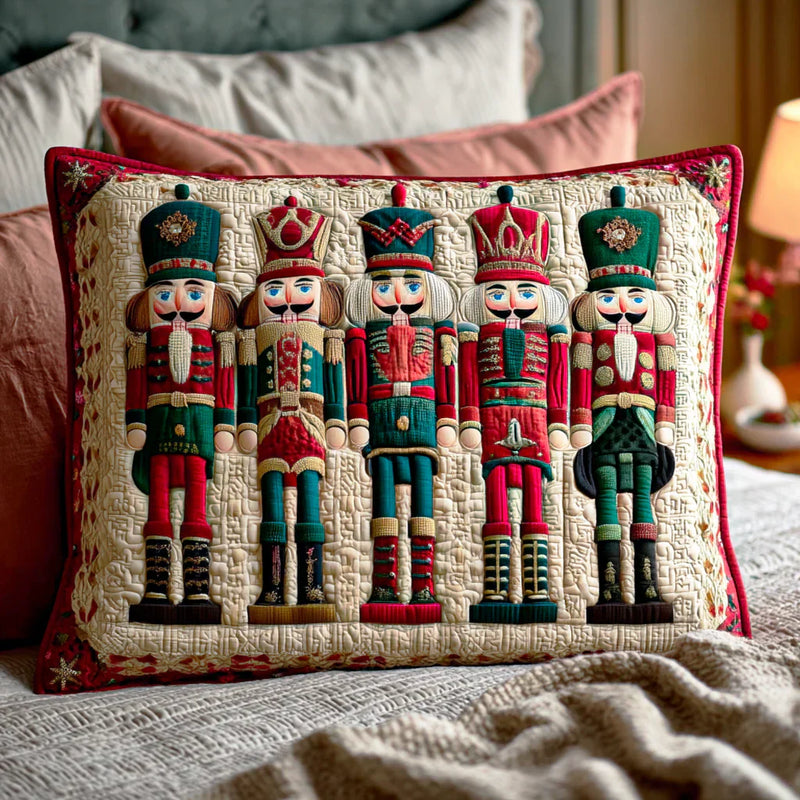 Nutcracker Parade - Quilted Pillow Cover